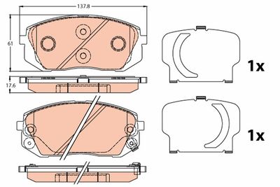 Brake Pad Set, disc brake TRW GDB3647