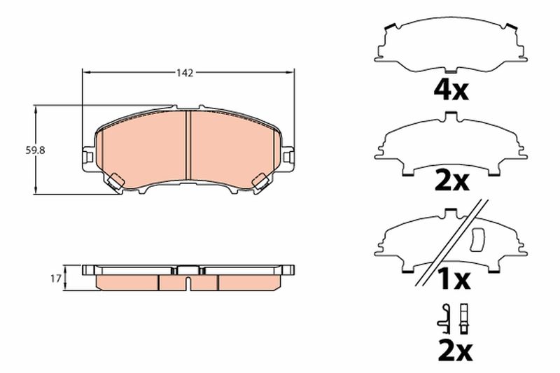 TRW GDB3648 Brake Pad Set, disc brake
