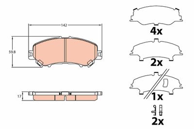 Brake Pad Set, disc brake TRW GDB3648