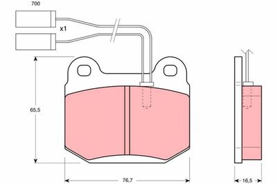 Brake Pad Set, disc brake TRW GDB364