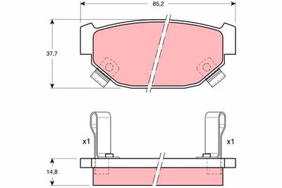 Brake Pad Set, disc brake TRW GDB381
