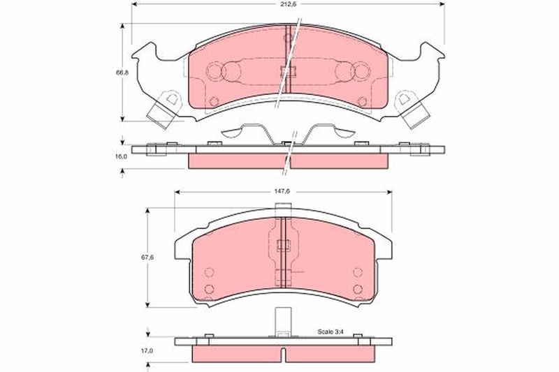 TRW GDB4000 Brake Pad Set, disc brake