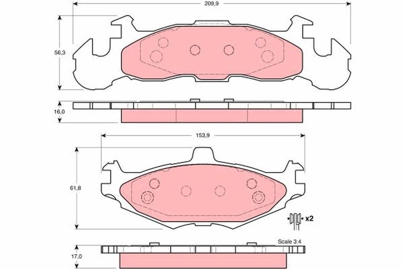 TRW GDB4003 Brake Pad Set, disc brake