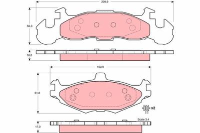 Brake Pad Set, disc brake TRW GDB4003