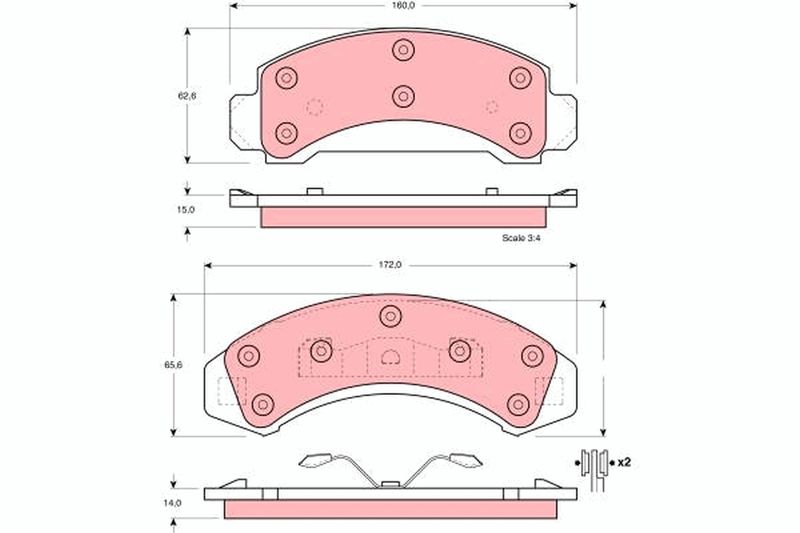 TRW GDB4013 Brake Pad Set, disc brake