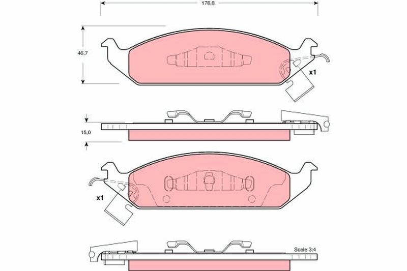 TRW GDB4016 Brake Pad Set, disc brake