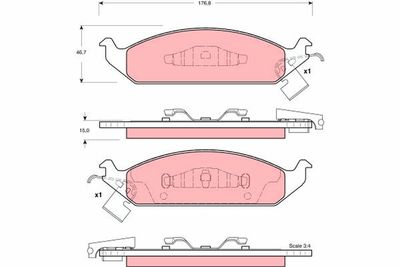Brake Pad Set, disc brake TRW GDB4016