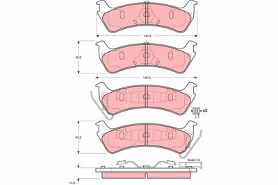 Brake Pad Set, disc brake TRW GDB4041