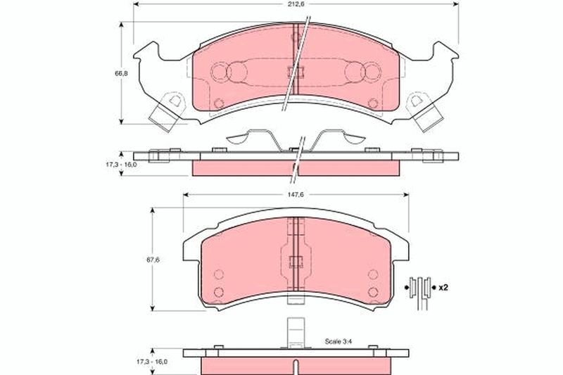 TRW GDB4054 Brake Pad Set, disc brake