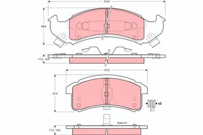 Brake Pad Set, disc brake TRW GDB4054