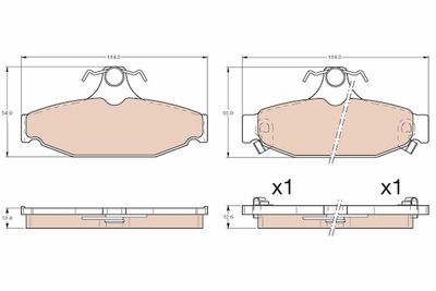 Brake Pad Set, disc brake TRW GDB4089