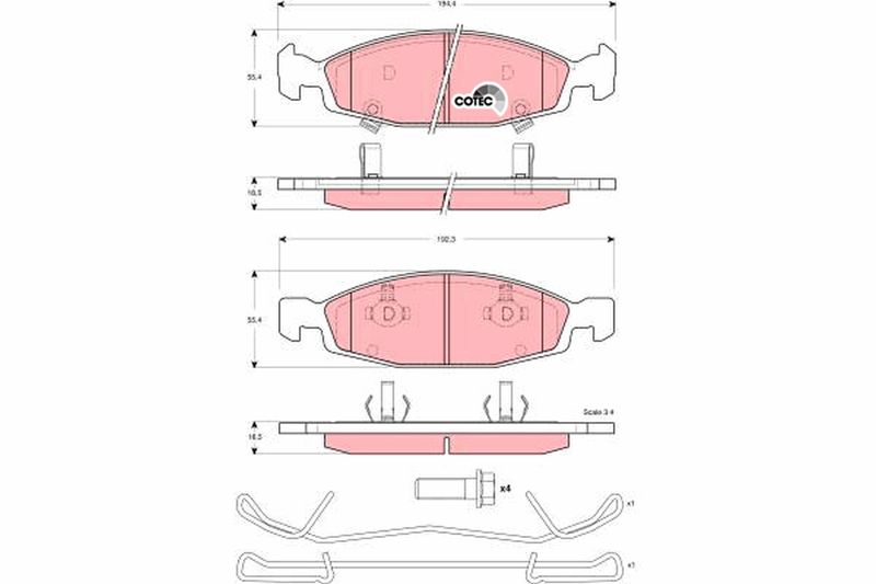 TRW GDB4120 Brake Pad Set, disc brake