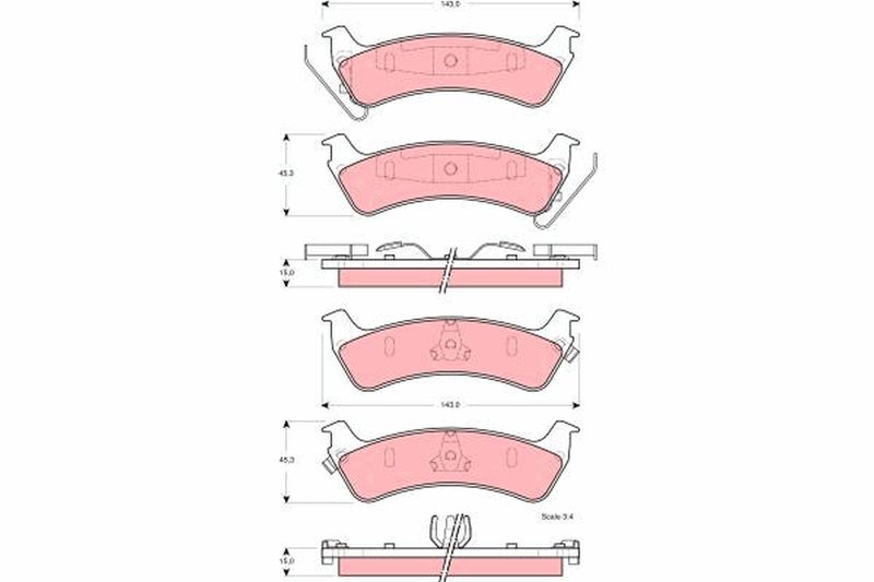 TRW GDB4124 Brake Pad Set, disc brake