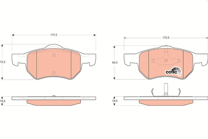 TRW GDB4128 Brake Pad Set, disc brake