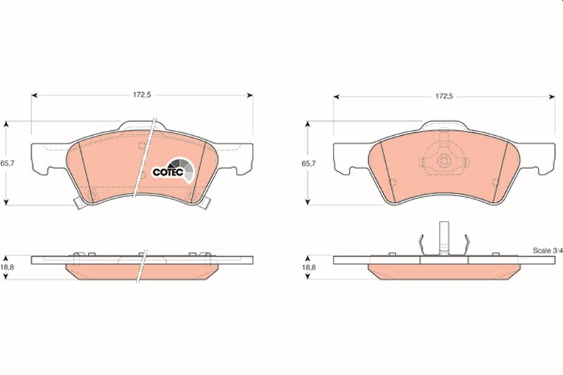 TRW GDB4129 Brake Pad Set, disc brake