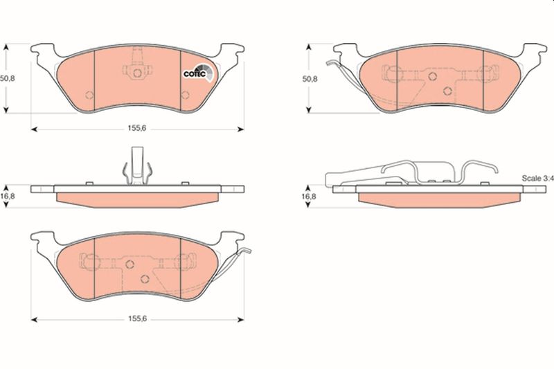 TRW GDB4130 Brake Pad Set, disc brake