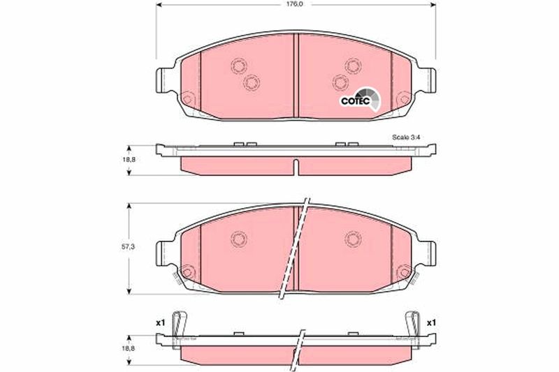 TRW GDB4136 Brake Pad Set, disc brake