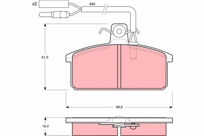 TRW GDB417 Brake Pad Set, disc brake