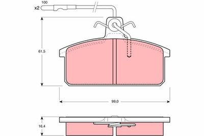 Brake Pad Set, disc brake TRW GDB422
