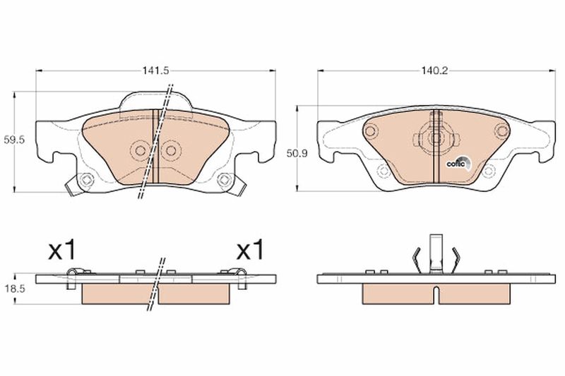 TRW GDB4448 Brake Pad Set, disc brake
