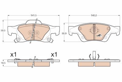 Brake Pad Set, disc brake TRW GDB4448