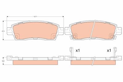Brake Pad Set, disc brake TRW GDB4455