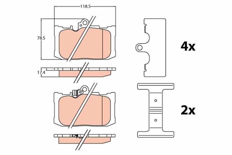 TRW GDB4460 Brake Pad Set, disc brake