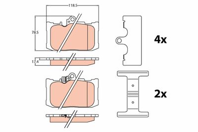 Brake Pad Set, disc brake TRW GDB4460