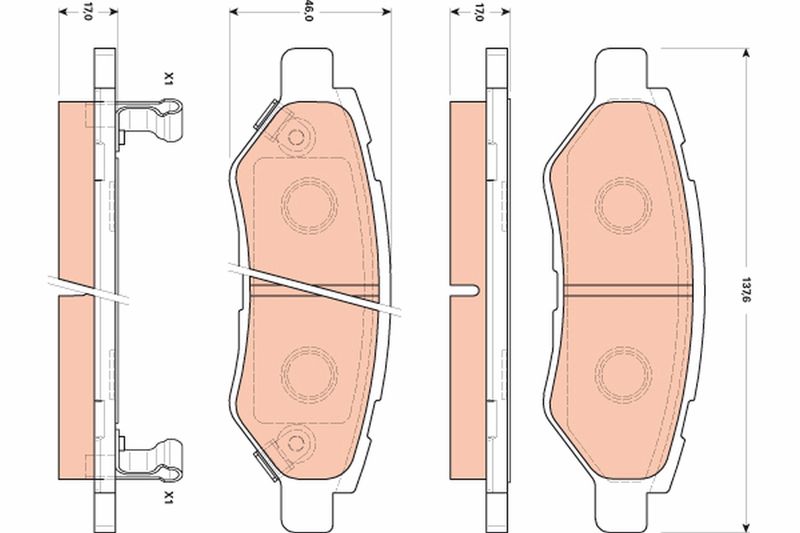 TRW GDB4602 Brake Pad Set, disc brake