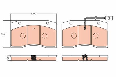 Brake Pad Set, disc brake TRW GDB5060