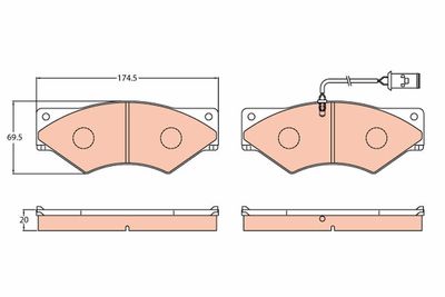 Brake Pad Set, disc brake TRW GDB5062