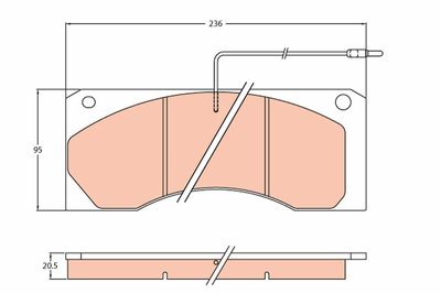Brake Pad Set, disc brake TRW GDB5066