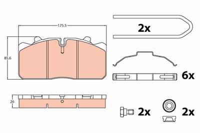 Brake Pad Set, disc brake TRW GDB5069