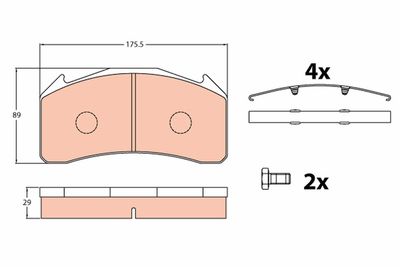 Brake Pad Set, disc brake TRW GDB5088