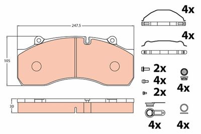 Brake Pad Set, disc brake TRW GDB5090