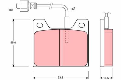 Brake Pad Set, disc brake TRW GDB627