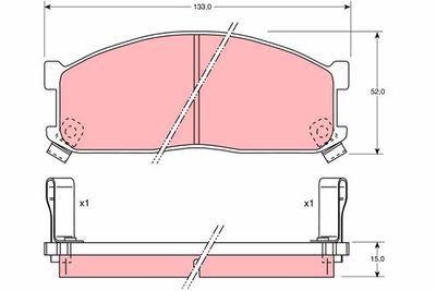 Brake Pad Set, disc brake TRW GDB737
