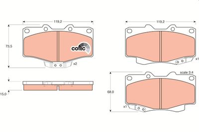Brake Pad Set, disc brake TRW GDB797