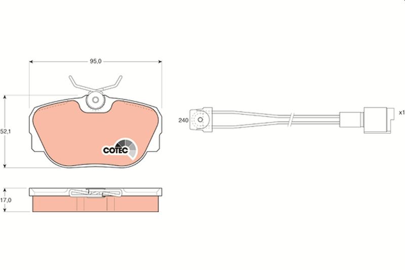 TRW GDB820 Brake Pad Set, disc brake