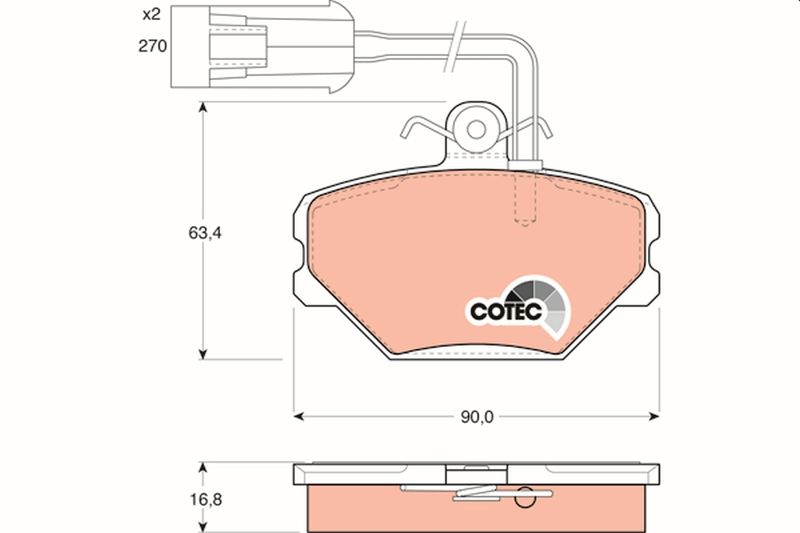 TRW GDB852 Brake Pad Set, disc brake