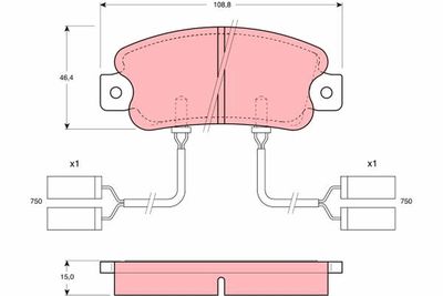 Brake Pad Set, disc brake TRW GDB901