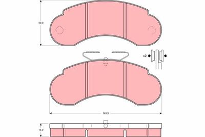 Brake Pad Set, disc brake TRW GDB950