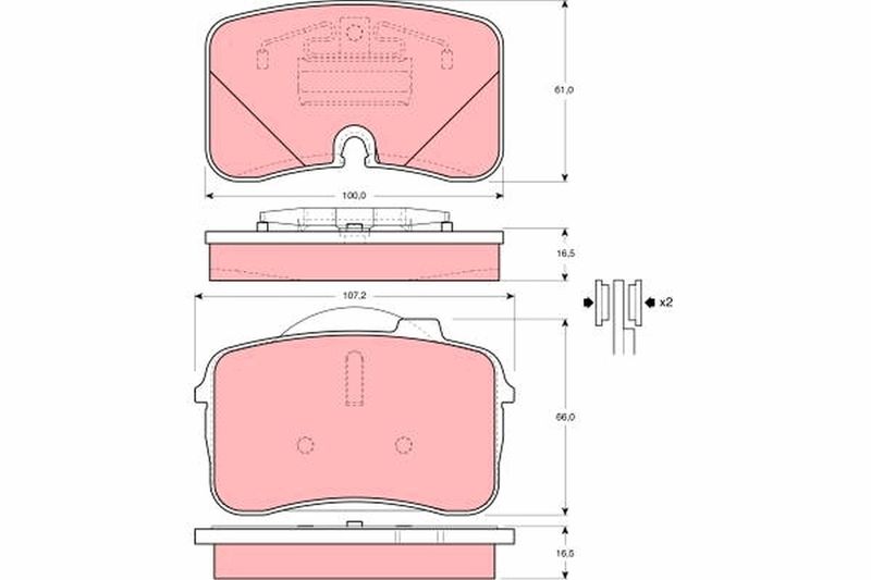TRW GDB961 Brake Pad Set, disc brake