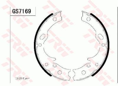 Brake Shoe Set, parking brake TRW GS7169