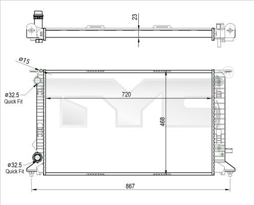 TYC 702-0037-R Radiator, engine cooling