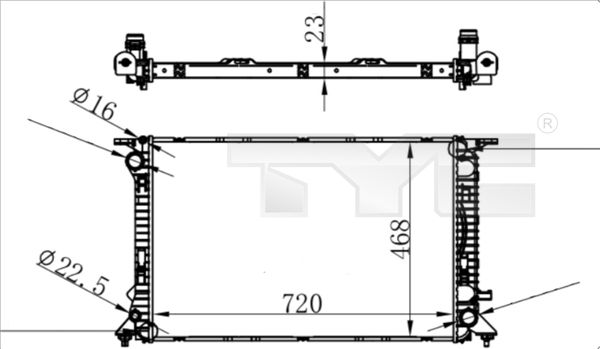 TYC 702-0038 Radiator, engine cooling