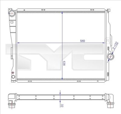Radiator, engine cooling TYC 703-0006-R