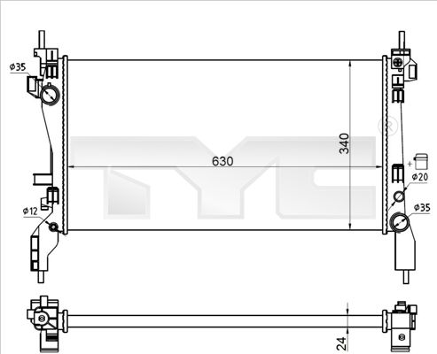 TYC 709-0021-R Radiator, engine cooling