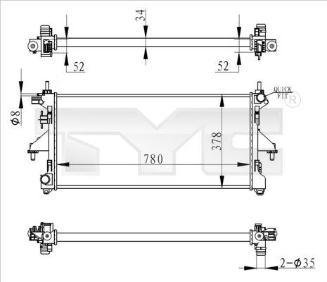 TYC 709-0020-R Radiator, engine cooling