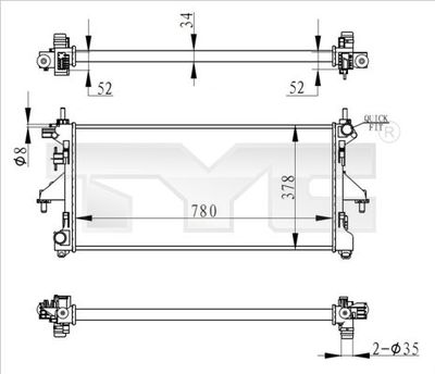 Radiator, engine cooling TYC 709-0020-R